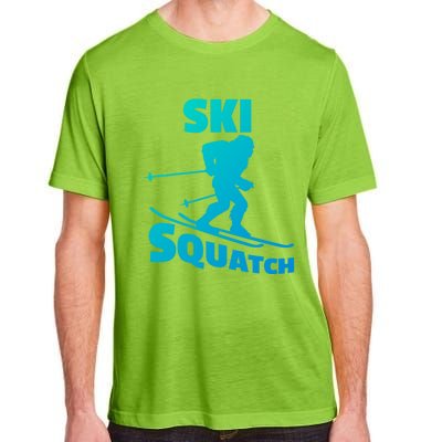 Funny Ski Squatch Downhill Skier Skiing Bigfoot Sasquatch Funny Gift Adult ChromaSoft Performance T-Shirt