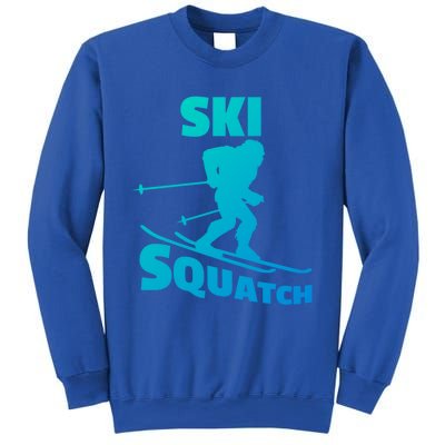 Funny Ski Squatch Downhill Skier Skiing Bigfoot Sasquatch Funny Gift Sweatshirt