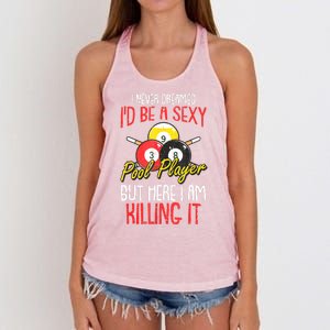 Funny Sports Snooker I Never Dreamed Billiards Pool Player Gift Women's Knotted Racerback Tank