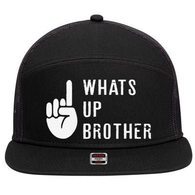 Funny Sketch Streamer Whats Up Brother Gift 7 Panel Mesh Trucker Snapback Hat