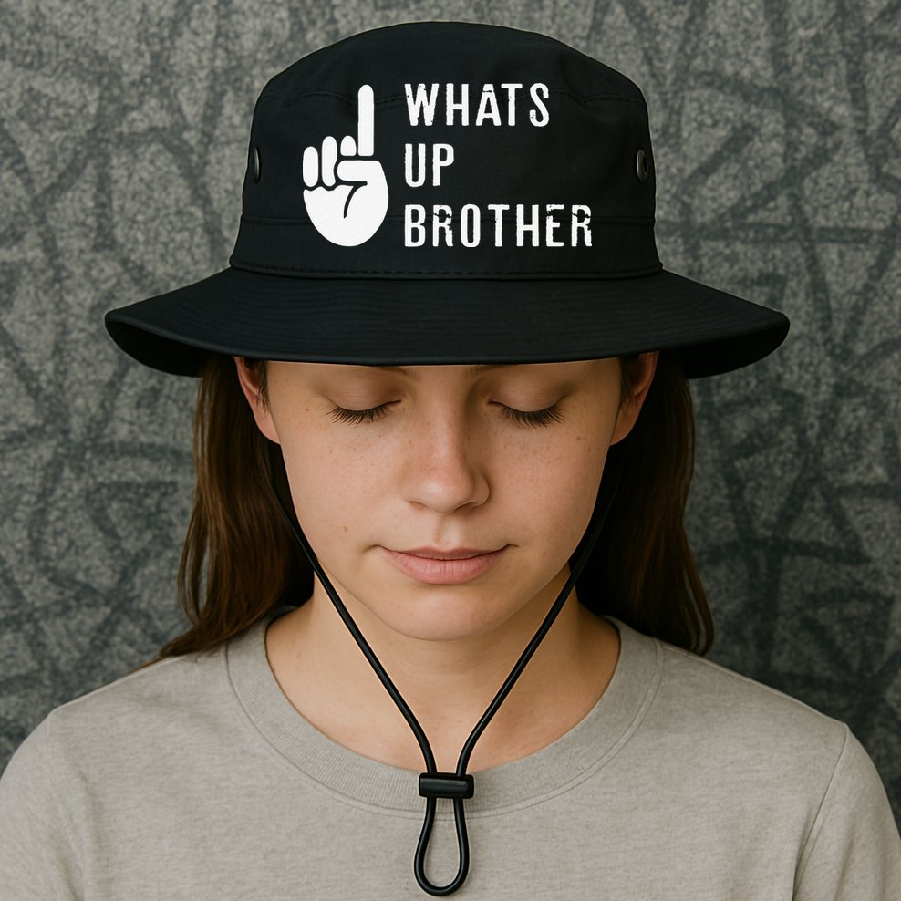 Funny Sketch Streamer Whats Up Brother Gift Bucket Hat
