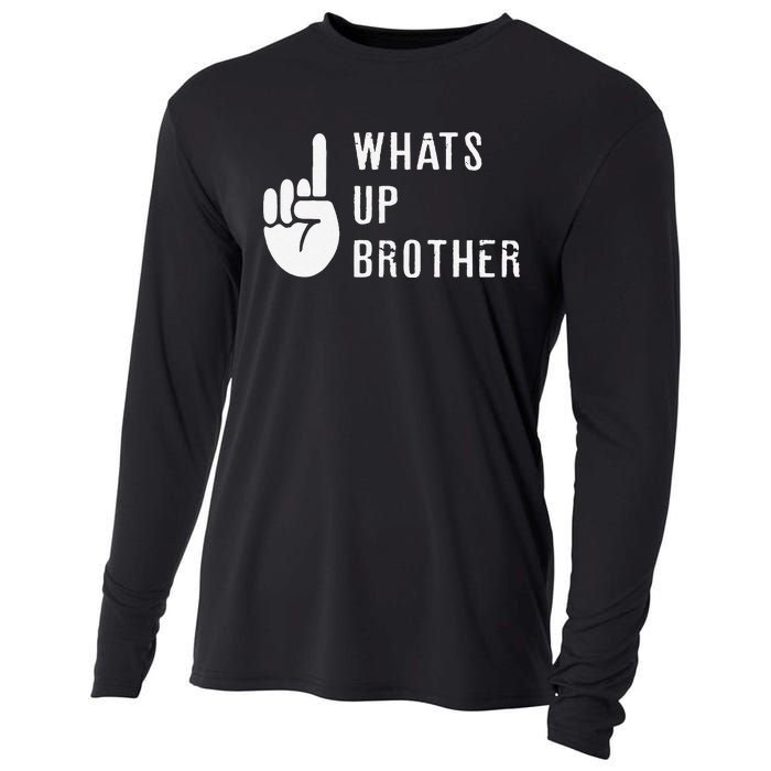 Funny Sketch Streamer Whats Up Brother Gift Cooling Performance Long Sleeve Crew