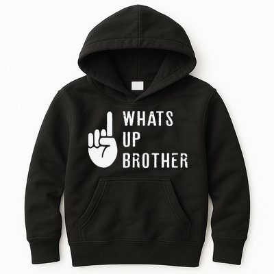 Funny Sketch Streamer Whats Up Brother Gift Kids Hoodie