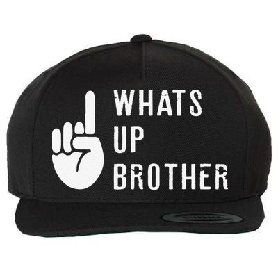 Funny Sketch Streamer Whats Up Brother Gift Wool Snapback Cap
