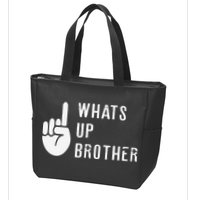 Funny Sketch Streamer Whats Up Brother Gift Zip Tote Bag