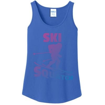 Funny Ski Squatch Downhill Skier Skiing Bigfoot Sasquatch Funny Gift Ladies Essential Tank