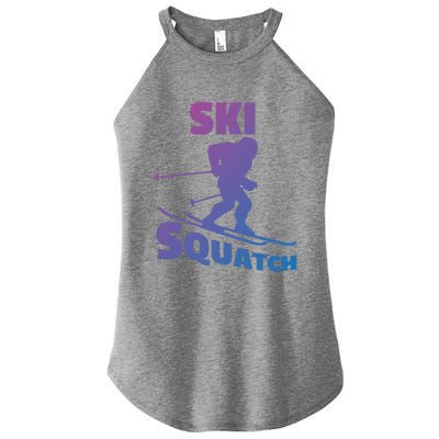 Funny Ski Squatch Downhill Skier Skiing Bigfoot Sasquatch Funny Gift Women's Perfect Tri Rocker Tank