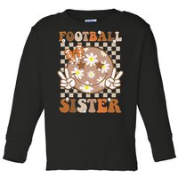 Football Sister Sport Lover Gift Toddler Long Sleeve Shirt