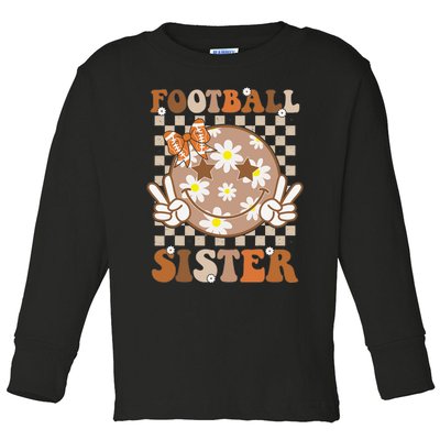 Football Sister Sport Lover Gift Toddler Long Sleeve Shirt