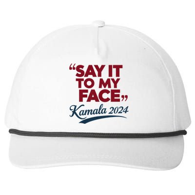 Funny Saying Say It To My Face Harris Presidential 2024 Snapback Five-Panel Rope Hat