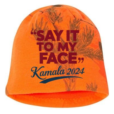 Funny Saying Say It To My Face Harris Presidential 2024 Kati - Camo Knit Beanie