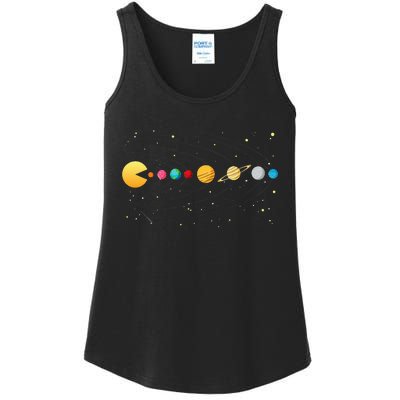 Funny Solar System - Astronauts Space Video Games Ladies Essential Tank