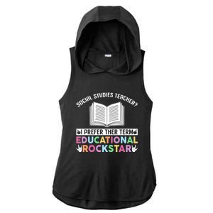 Funny Social Studies Teacher Educational Rockstar Gift Ladies PosiCharge Tri-Blend Wicking Draft Hoodie Tank