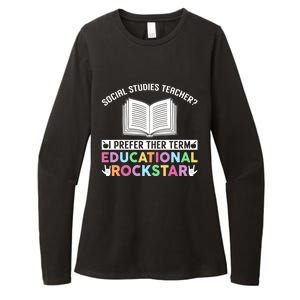 Funny Social Studies Teacher Educational Rockstar Gift Womens CVC Long Sleeve Shirt