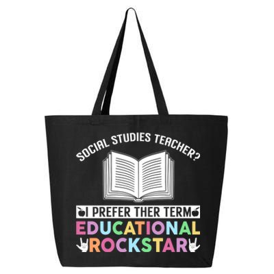 Funny Social Studies Teacher Educational Rockstar Gift 25L Jumbo Tote