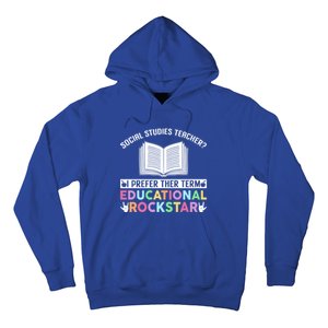 Funny Social Studies Teacher Educational Rockstar Gift Hoodie