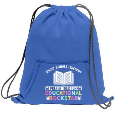 Funny Social Studies Teacher Educational Rockstar Gift Sweatshirt Cinch Pack Bag