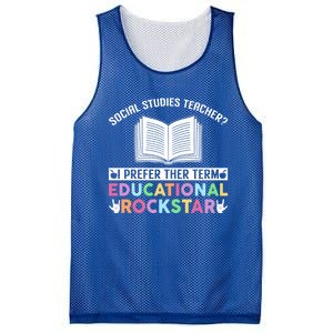 Funny Social Studies Teacher Educational Rockstar Gift Mesh Reversible Basketball Jersey Tank