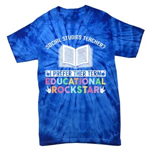 Funny Social Studies Teacher Educational Rockstar Gift Tie-Dye T-Shirt