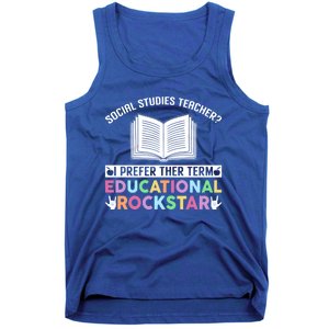 Funny Social Studies Teacher Educational Rockstar Gift Tank Top