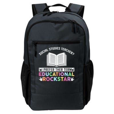 Funny Social Studies Teacher Educational Rockstar Gift Daily Commute Backpack