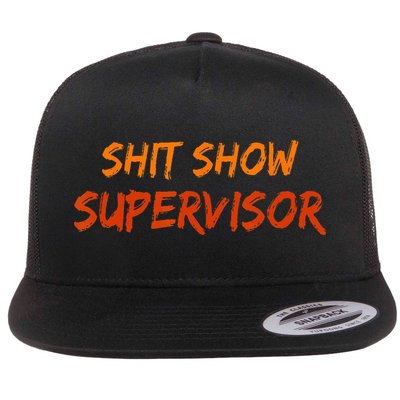 Funny Shit Show Supervisor Hilarious Vintage Mom Boss Flatbill Hat