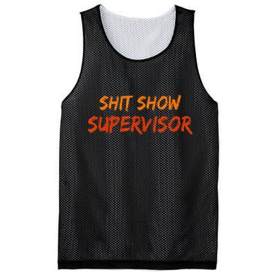 Funny Shit Show Supervisor Hilarious Vintage Mom Boss Mesh Reversible Basketball Jersey Tank