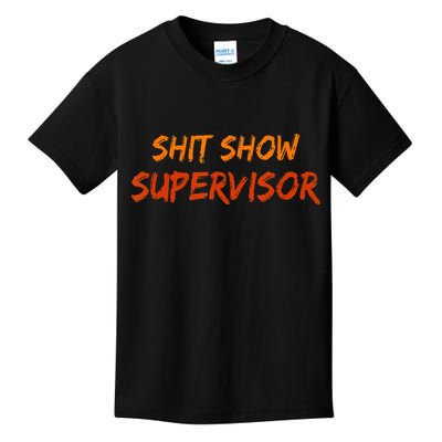 Funny Shit Show Supervisor Hilarious Vintage Mom Boss Kids T-Shirt