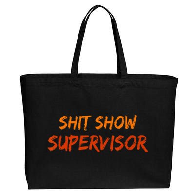 Funny Shit Show Supervisor Hilarious Vintage Mom Boss Cotton Canvas Jumbo Tote