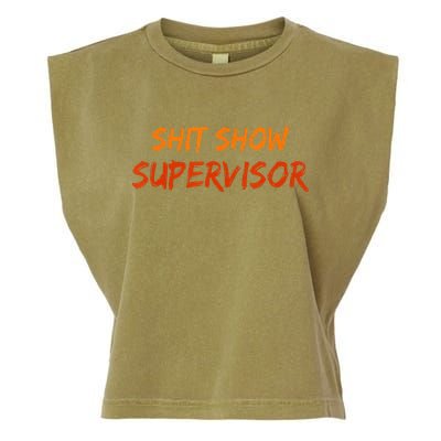 Funny Shit Show Supervisor Hilarious Vintage Mom Boss Garment-Dyed Women's Muscle Tee