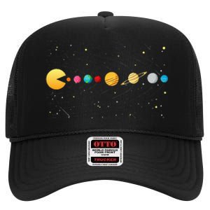 Funny Solar System Astronauts Space Video Games High Crown Mesh Back Trucker Hat