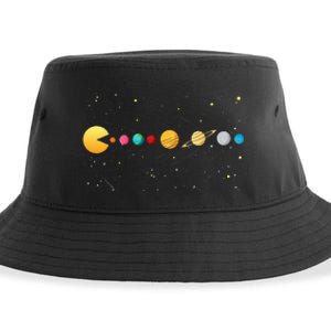 Funny Solar System Astronauts Space Video Games Sustainable Bucket Hat