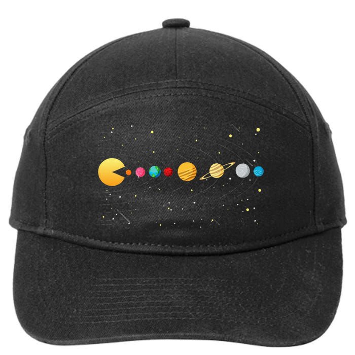 Funny Solar System Astronauts Space Video Games 7-Panel Snapback Hat