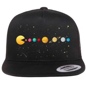 Funny Solar System Astronauts Space Video Games Flat Bill Trucker Hat