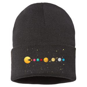 Funny Solar System Astronauts Space Video Games Sustainable Knit Beanie