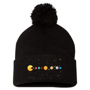 Funny Solar System Astronauts Space Video Games Pom Pom 12in Knit Beanie