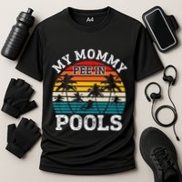Funny Swimmer Swimming Vacation Retro Mommy Pee In Pools Cooling Performance Crew T-Shirt