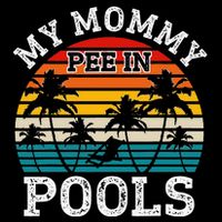 Funny Swimmer Swimming Vacation Retro Mommy Pee In Pools Cooling Performance Crew T-Shirt