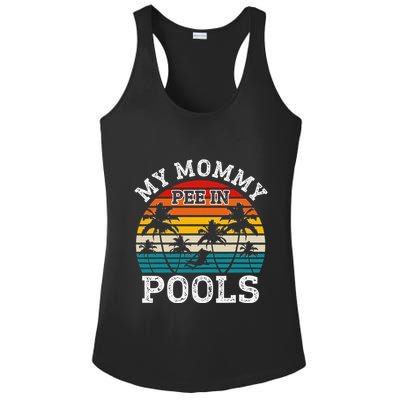 Funny Swimmer Swimming Vacation Retro Mommy Pee In Pools Ladies PosiCharge Competitor Racerback Tank