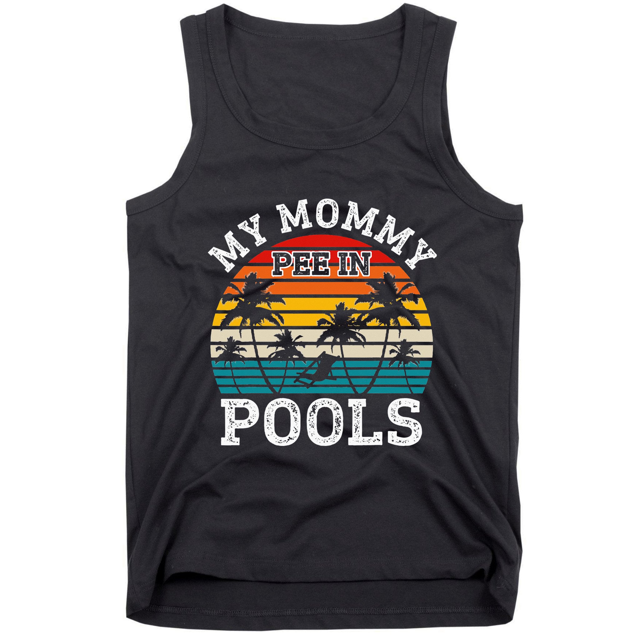 Funny Swimmer Swimming Vacation Retro Mommy Pee In Pools Tank Top