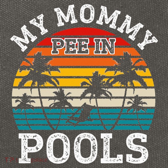 Funny Swimmer Swimming Vacation Retro Mommy Pee In Pools Cotton Canvas Backpack