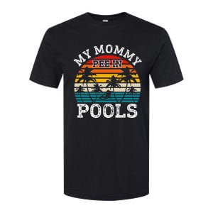 Funny Swimmer Swimming Vacation Retro Mommy Pee In Pools Softstyle CVC T-Shirt