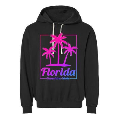 Florida Sunshine State Retro Look Garment-Dyed Fleece Hoodie