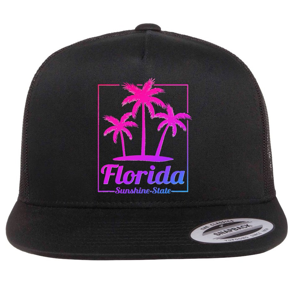 Florida Sunshine State Retro Look Flat Bill Trucker Hat