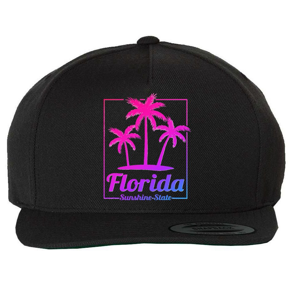 Florida Sunshine State Retro Look Wool Snapback Cap