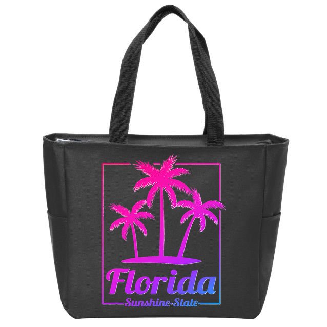 Florida Sunshine State Retro Look Zip Tote Bag
