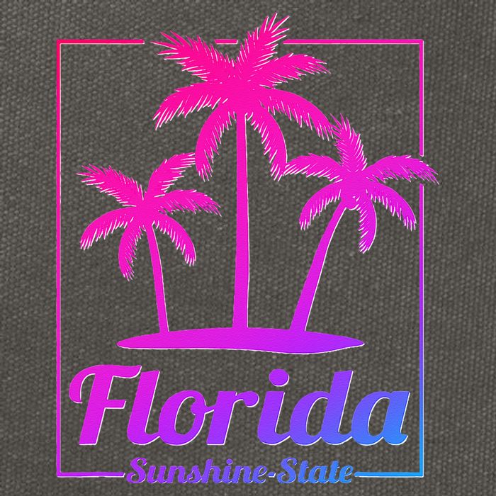 Florida Sunshine State Retro Look Cotton Canvas Backpack