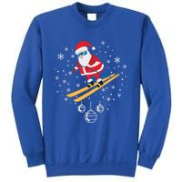 Funny Skiing Santa Christmas Ornat Xmas Pajama Ski Skier Gift Sweatshirt