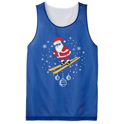 Funny Skiing Santa Christmas Ornat Xmas Pajama Ski Skier Gift Mesh Reversible Basketball Jersey Tank