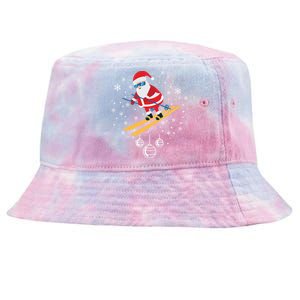 Funny Skiing Santa Christmas Ornat Xmas Pajama Ski Skier Gift Tie-Dyed Bucket Hat